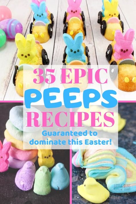 Delicious Easter Peeps desserts that kids love! These unique Peeps recipes are sure to be a hit with anyone this Easter! #Peeps #desserts #recipes #easter Fun Easter Drinks, Peeps Dessert, Easter Pretzel, Pudding Cup Recipes, Peeps Treats, Peeps Recipes, Peeps Candy, Easter Marshmallow, Easter Food Appetizers