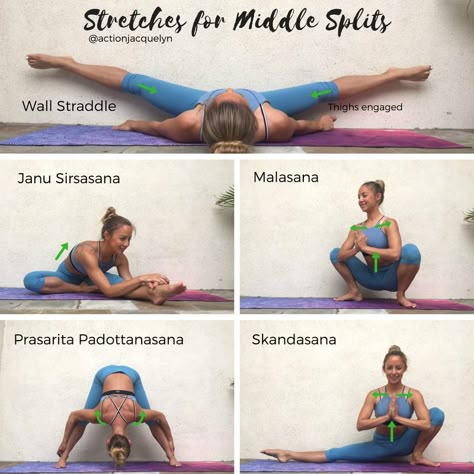 Action Jacquelyn, Middle Splits, Dance Stretches, Cheer Workouts, Yoga World, Yoga Beginners, Dancer Workout, Yoga Iyengar, Yoga Exercises