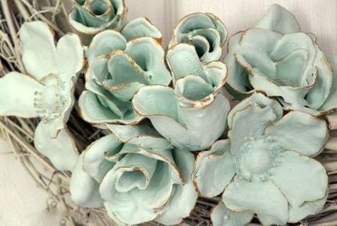 DIY Porcelain Flowers · How To Make A Flowers & Rosettes · Home + DIY on Cut Out + Keep Plaster Flowers, Paris Crafts, Paris Flowers, Diy Fleur, Plaster Crafts, Flowers In Jars, Porcelain Flowers, Clay Flowers, Cold Porcelain