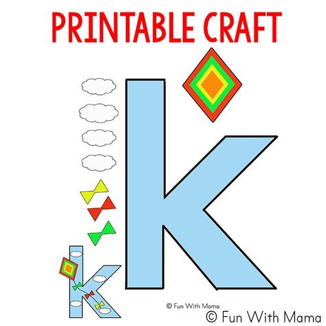 Kite Day: Fun Kite Activities To Enjoy With Your Preschooler - Fun with Mama K Is For Kite Craft, Preschool Letter K, K For Kite, Kite Activities, K Is For Kite, Letter K Worksheets, Letter K Preschool, Kites Preschool, Letter K Crafts