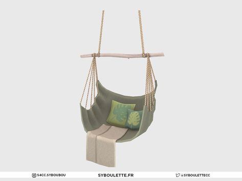 The Sims Resource - Dino - Hanged chair (short height) Front Porch Rocking Chairs, Rocking Chair Porch, Sims 4 Clutter, Sims 1, Sims Community, Curved Glass, Electronic Art, Animal Skin, Sims 4 Cc