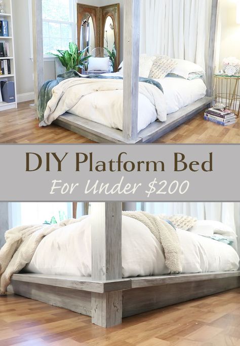 Beautiful Bed Designs, Diy Platform Bed, Diy Bed Frame, Hemma Diy, Cute Dorm Rooms, Diy Ikea Hacks, Diy Ikea, Diy Furniture Projects, Design Living Room