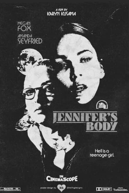 Jennifer's Body (2009) Jennifer's Body Poster, Movie Poster Photoshop, Alt Posters, Animated Movie Posters, Adam Brody, Dorm Posters, Jennifer's Body, Horror Posters, Poster Room