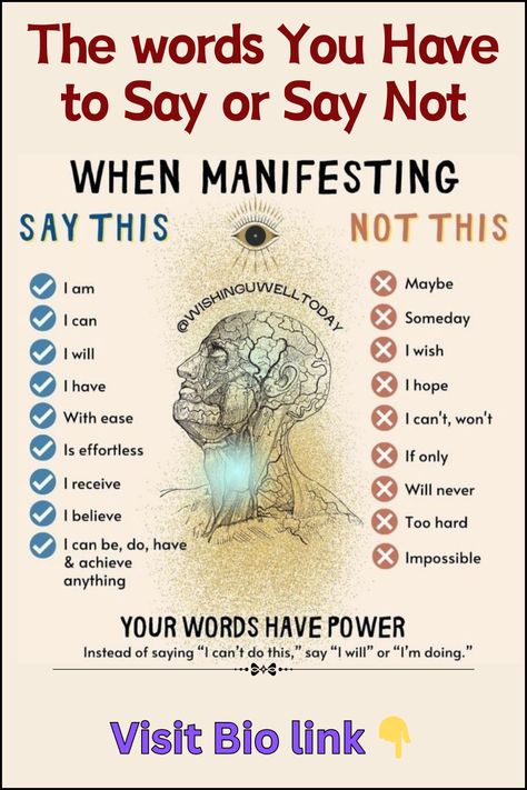 Wealth Affirmations Words To Avoid When Manifesting, Manifesting Words To Use, Words To Use When Manifesting, Manifestation Words To Use, Manifesting Words, Manifestation Words, Wealth Affirmations Law Of Attraction, Manifestation Scripting, Law Of Attraction Wealth