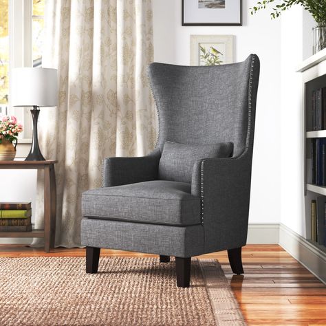 Andover Mills™ Pringle 31'' Wide Tufted & Reviews | Wayfair Reclining Wingback Chair Slipcover, Brown Accent Chairs For Living Room, Modern Wingback Chairs, Velvet Wingback Chair, Wingback Accent Chair, Tufted Arm Chair, Toss Pillow, Cozy Reading Nook, Cozy Reading