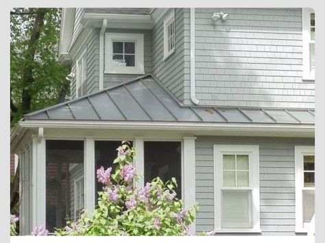 Emery Allen, Metal Shingle Roof, Grey Exterior House Colors, Metal Roofing Systems, Metal Roof Houses, Metal Roof Colors, Century Armor, Gray House, Standing Seam Metal Roof