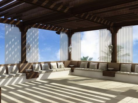 Arabian Roof Majlis Design Islamic Majlis Design, Outdoor Majlis, Arabian House Design, Arabian Majlis, Modern Islamic Interior, Islamic Interior, Majlis Design, Islamic Interior Design, Arabian Decor