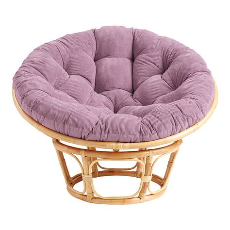 Corduroy Papasan Chair Cushion by World Market Papasan Chair World Market, Nest Chair Bedroom, Papasan Chair Corner, Unique Chairs For Bedroom, Papasan Chair Living Room, Dj Bedroom, Cute Chairs, Fun Chairs, Papasan Chair Cushion