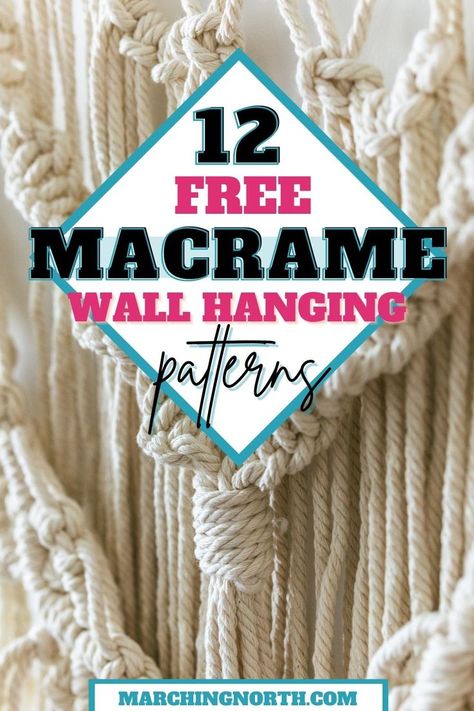 Macrame Wall Hanging Pattern Free, Easy Macrame Wall Hanging, Macrame Wall Hanging Pattern, Macrame For Beginners, Diy Macrame Wall Hanging, Wall Hanging Pattern, Macrame Wall Hanging Tutorial, Macrame Wall Hanger, Free Macrame Patterns