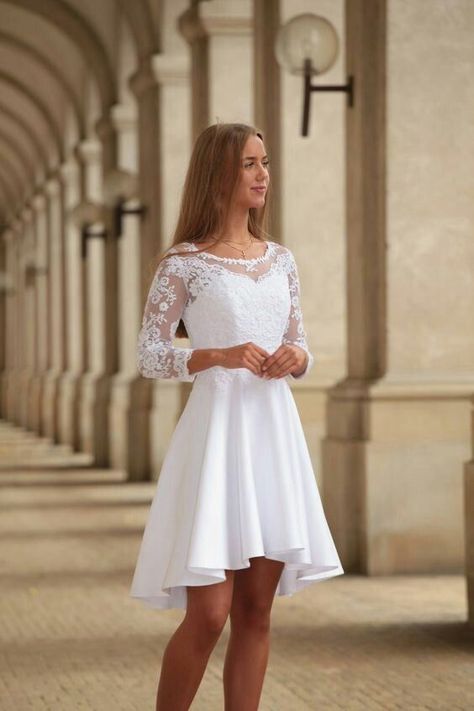 Confirmation Dresses For Teens, Confirmation Dresses White, White Dresses For Teens, White Prom Dress Short, Prom Dress With Lace, Confirmation Dresses, White Dress Outfit, White Prom, White Prom Dress