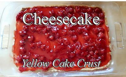 Cheesecake Recipe – Yellow Cake Crust Pinterest: PIN IT HERE! I wanted to share with you all my Mom’s cheesecake recipe. This is different then the traditional cheesecake crust. It is m… Cake Mix Cheesecake, Cake Mix Crust, Carrot Sheet Cake Recipe, Traditional Cheesecake, Cheesecake Frosting, Cake Mix Desserts, Cheesecake Crust, Tso Chicken, Friends Recipes