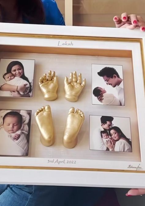 Baby Casting Frame, Baby Casting Ideas, Baby Hand Casting, Baby Hand And Foot Prints, Baby Handprint Crafts, Baby Cast, Baby Photography Poses, Hand Casting, Newborn Baby Tips