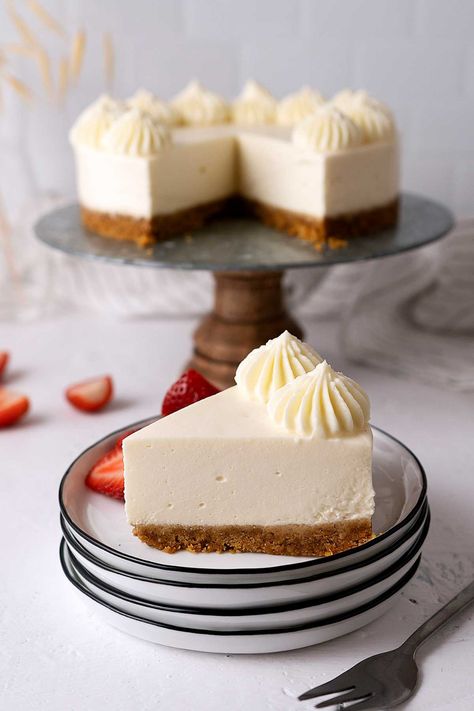 Vanilla Cheesecake Recipes, Oreo Delight, Light Cheesecake, No Bake Vanilla Cheesecake, Cookies Coconut, Cheesecake Desserts Recipes, Deserts Easy, Vanilla Cheesecake, Chocolate Chip Cheesecake