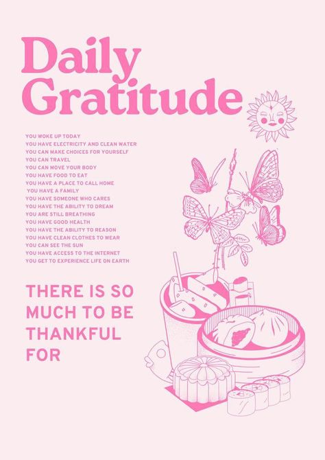 gratitude selfcare vanilla girl pink aesthetic barbie makeup yoga princess christian pinterest clean girl Quotes To Print Wall Art, Trendy Printable Wall Art, Room Decor Prints Free Printables, Posters For Your Room Printable, Cute Posters For Dorm, Daily Gratitude Poster, Living Room Posters Printable, Pink And Green Poster Prints, Light Pink Poster Prints