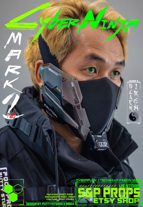 Techwear Mask Design, Cyberpunk Half Mask, Cyberpunk Mask Concept Art, Half Mask Design, Cyberpunk Face Mask, Cool Masks Futuristic, Cyberpunk Masks, Sci Fi Mask, Mask Cyberpunk