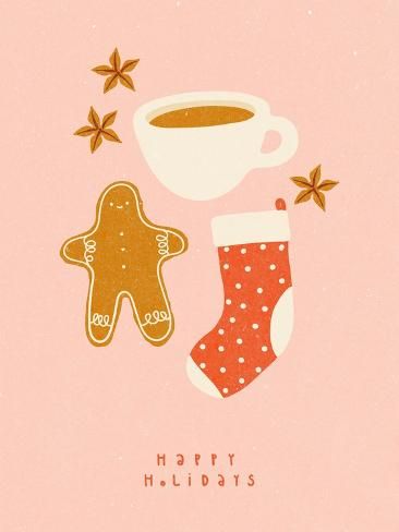 size: 12x9in Photographic Print: Christmas Mood by NKTN : Gingerbread Man Illustration, Christmas Activation, Gingerbread Illustration, Happy Holidays Quotes, Merry Christmas Gingerbread, Christmas Gingerbread Man, Xmas Wallpaper, Christmas Sock, Quote Art Print