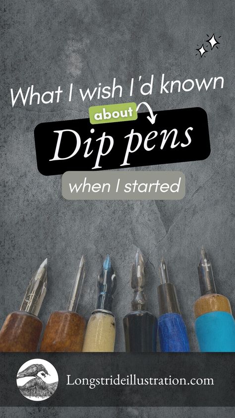 If you’ve been searching for answers on how to get into drawing using dip pens or how to choose the right supplies for your projects, I was in that same spot. A quick search on the internet only leads to more confusion. There are so many options for nibs, holders, inks, and papers – and what if the wrong combination doesn’t work? In this article, you’ll learn what I wish I had known at the beginning so that you can get a smooth start. Dip Pen Art, Dip Pen Drawing, Caligraphy Pen, Pen Arts, Pens For Drawing, Ink Drawing Techniques, Into Drawing, Dip Pen Ink, Sketchbook Tour