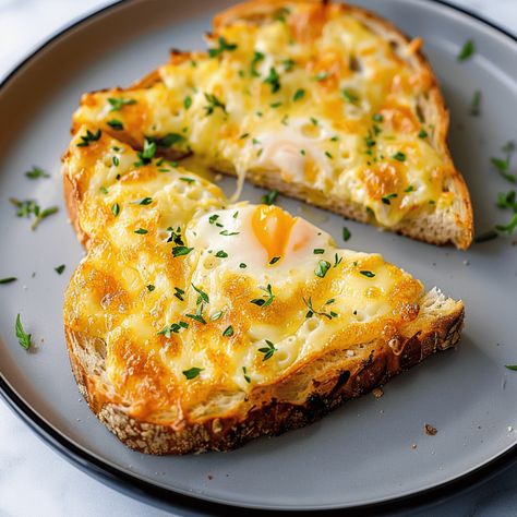 Savory Egg and Cheese Toast - Recipes, Tasks & Tools Egg Bread Toast, Egg Toast Breakfast, Cheese Toast Recipe, Egg And Cheese Sandwich, Packed Breakfast, Gourmet Breakfast, Egg And Cheese, Cheese Toast, Bread Toast