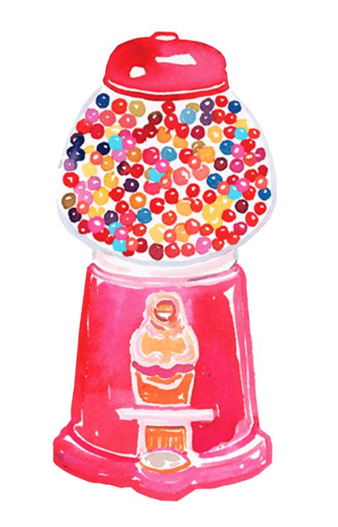 Picture Collage Wall, Preppy Wallpaper, Gumball Machine, Art Collage Wall, Picture Collage, Arte Pop, Pics Art, Food Illustrations, Watercolor Artwork