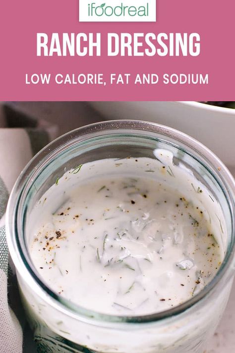 Low Sodium Ranch Dressing, Healthy Ranch Dressing Recipe, Low Sodium Dressing, Healthy Homemade Ranch Dressing, Recipe With Greek Yogurt, Low Fat Salads, Healthy Ranch, Healthy Ranch Dressing, Diet Salad Recipes