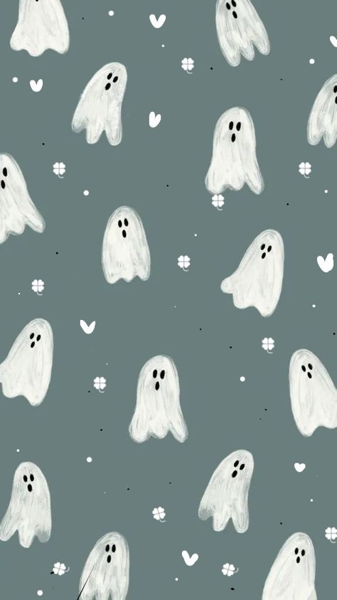 Floral Ghost Wallpaper, Ghost Homescreen, Ghost Wallpaper Desktop, Cute Ghost Wallpaper, Autumn Widgets, Ghost Background, Potential Wallpaper, Halloween Desktop Wallpaper, Spooky Background