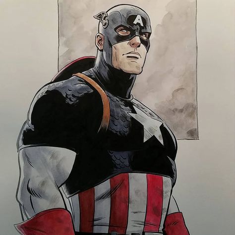 Paolo Rivera, Captain America Comic Art, Captain America Art, Finish Work, Marvel Superheroes Art, Captain America Comic, Patriotic Art, Super Soldier, Marvel Captain America