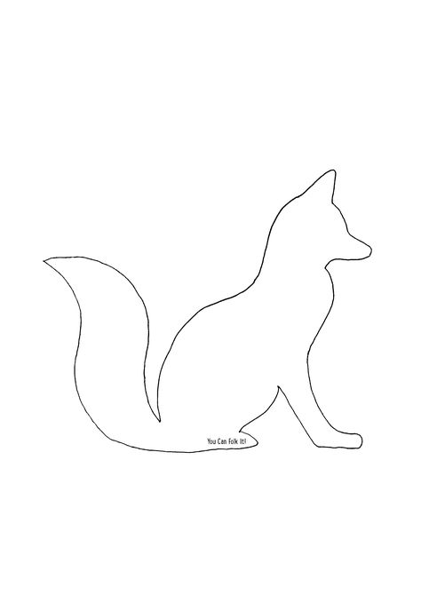 Outlines Of Animals Shape, Fox Line Drawing, Fox Outline, Fox Template, Animal Outline, Animal Templates, Fall Arts And Crafts, Polar Animals, Silhouette Template