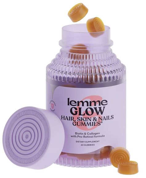 kourtney kardashian Multi-Collagen Peptides Lemme Glow Gummies | Biotin & Collagen Hair Gummies for Strong | Multi-Collagen Peptides Zinc Vitamins, Hair Gummies, Glow Hair, Lustrous Hair, Trace Minerals, Collagen Supplements, Strong Nails, Collagen Peptides, Hydrolyzed Collagen