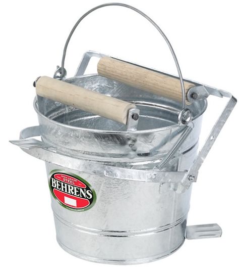 Behrens Galvanized Mop Bucket: Remodelista Diy Clothes Washer, Carpet Steamer, Cleaning Buckets, Galvanized Buckets, Mop Bucket, Mops And Brooms, Diy Budget, Survival Life Hacks, Survival Life