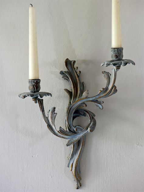 Wrought Iron Candle Holders, Annie Sloan Paints, Painting Plastic, Furniture Paint, Annie Sloan Chalk Paint, Mirror Wall Art, Beautiful Candles, Paint Ideas, Annie Sloan