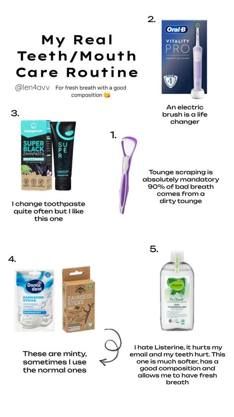 @len4avv My Real Teeth/Mouth Care Routine 🦷🫧 #teeth #mouth #hygiene #beauty #routine #cleangirl #clean Teeth Care Routine, Teeth Cleaning Routine, Mouth Hygiene, Mouth Care, Hygiene Routine, Teeth Care, Beauty Routine, Teeth Cleaning, Gum