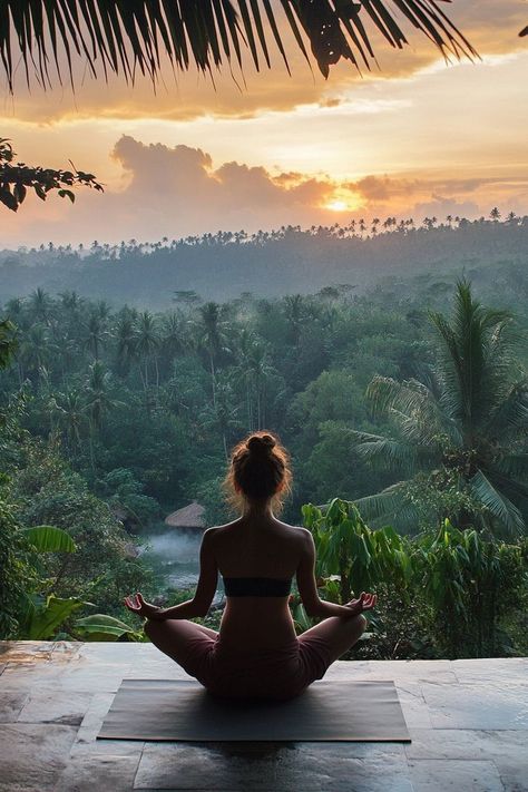 "🧘‍♀️🌴 Escape to a yoga retreat in Bali! Find peace, relaxation, and rejuvenation in a tropical paradise. 🌺🌿 #YogaRetreat #BaliWellness #TropicalEscape" Luxury Yoga Retreat, Bali Wellness Retreat, Bali Meditation Retreat, Bali Yoga Aesthetic, Working In Bali, Costa Rica Yoga Retreat, Bali Yoga Studio, Bali Vision Board, Bali Travel Aesthetic