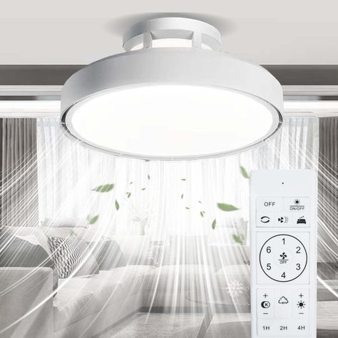 PRICES MAY VARY. ONIDEK bladeless fan light is the first of its kind in the industry. It uses the latest technology, has a novel design, and is beautiful. It is the best companion for air conditioners. It will produce very satisfactory results when used with air conditioners. 【Modern Ceiling Fans 2 in 1 Design】: 6 Wind Speeds + Timing Function + Reversible Wind + Memory Function + Dimmable LED Light. Modern low profile ceiling fan is designed with an LED light that adds to its sleek appearance, Hallway Ceiling Lights Flush Mount, Lighting For Low Ceilings Bedroom, Living Room With No Ceiling Light, Low Ceiling Lights, Wireless Lighting Ceilings, Ceiling Light Fixtures Living Room, Wireless Ceiling Light, Light Fixtures For Low Ceilings, Kitchen Lights Ceiling