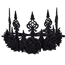 Black Tiara, Gothic Crown, Black Rose Flower, Gothic Floral, Festival Headband, Rose Flower Crown, Rose Queen, Halloween Floral, Rose Crown