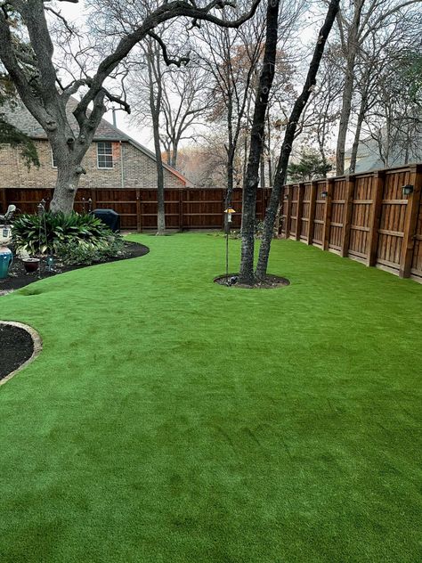 Turf In Backyard, Backyard Turf, Artificial Turf Backyard, Diy Artificial Turf, Artificial Turf Installation, Artificial Turf Landscaping, Artificial Grass Backyard, Turf Backyard, Grass Installation