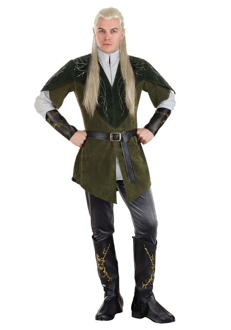 Legolas Lord Of The Rings, Hogwarts Halloween Costume, Legolas Costume, Lord Of The Rings Rings, Lotr Characters, Medieval Outfit, Lotr Costume, Leather Gauntlet, Elf Warrior