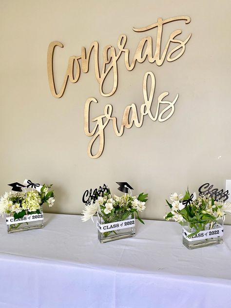 Grad Party Decorations, Congrats Grad, Grad Party, Grad Parties, Graduation Party, Wood Sign, Wood Signs, Party Decorations, Place Card Holders