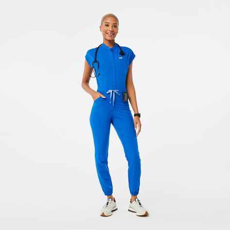 Official FIGS® Scrubs. Ridiculously Soft Scrubs Designed Just For You. Get Free Shipping On Orders $50+! Figs Outfit Scrubs, Royal Blue Scrubs, Nursing Graduation Pictures, Cargo Jumpsuit, Nurse Aesthetic, Cute Scrubs, Scrubs Outfit, Work Fits, Scrubs Uniform