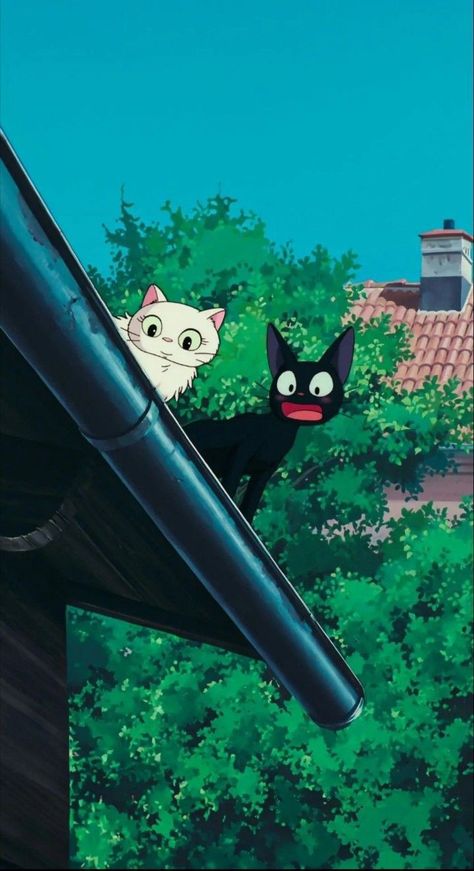 Studio Ghibli Cat Wallpaper, Gibli Studio Wallpaper, Studio Ghibli Lockscreen, Ghibli Lockscreen, Lu Over The Wall, Studio Ghibli Wallpapers, Wallpaper Ghibli, قلعة هاول المتحركة, Studio Ghibli Background