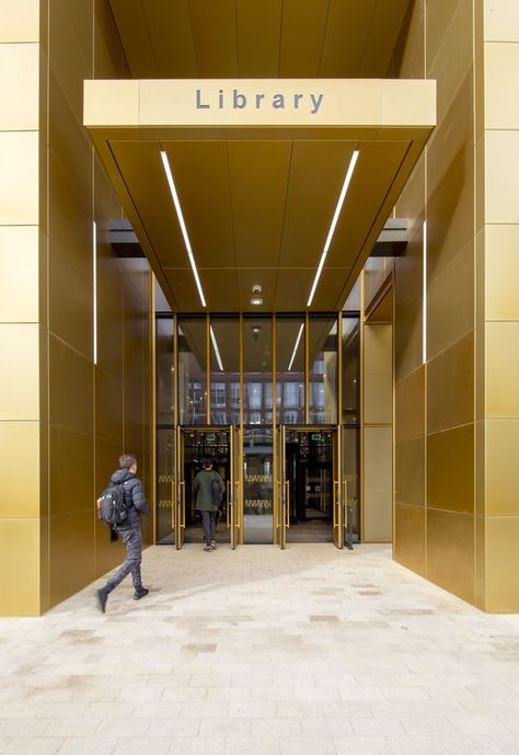 © Tim Cornbill Building Entrance Design, Birmingham Library, School Entrance, University Of Birmingham, Building Entrance, Modern Entrance, Library Architecture, Hotel Entrance, School Interior