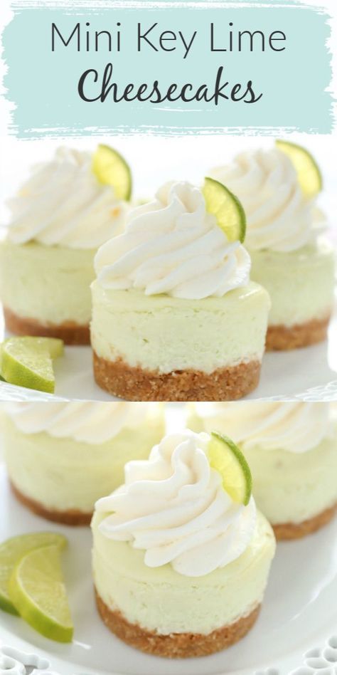 Gastronomische Desserts, Homemade Graham Cracker, Key Lime Desserts, Mini Cheesecakes Easy, Homemade Graham Cracker Crust, Lime Desserts, Fest Mad, Key Lime Cheesecake, Dessert Parfait