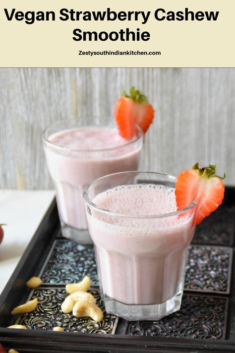 Cashew Smoothie, South Indian Kitchen, Workout Smoothies, Creamy Smoothies, Best Smoothie Recipes, Delicious Drink Recipes, Morning Smoothie, Raw Cashews, Good Smoothies