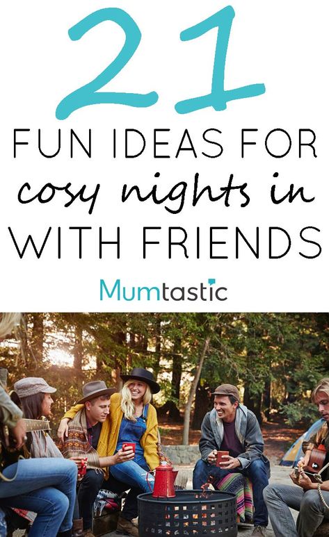 21 Ideas for Cosy Nights In with Friends Spend The Night Ideas Friends Fun, Entertaining Friends At Home, Fun Friend Night Ideas, Themed Hangout Nights, Friends Games Night, Entertaining Ideas Friends, Cabin Weekend With Friends, Cozy Night In Ideas, Fun Get Together Ideas Friends