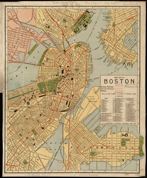 Guide map of Boston - Digital Commonwealth Boston Poster Aesthetic, Dorm 2023, Boston Poster, Boston Print, Boston Map, Boston Art, Train Posters, 2023 Art, American School