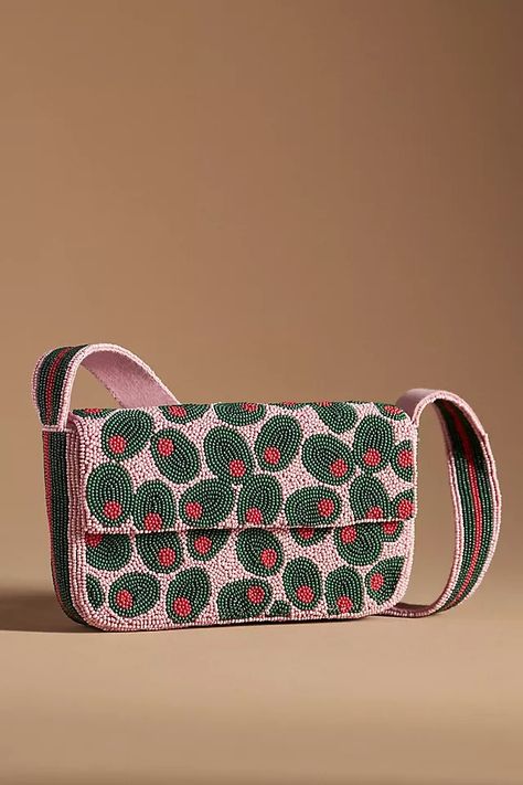 The Fiona Beaded Bag: Produce Edition | Anthropologie Hot Bags, Perfect Handbag, Beaded Bag, Beaded Handbag, Summer Bag, Lemonade Stand, Beaded Purses, Unique Bags, Beaded Bags