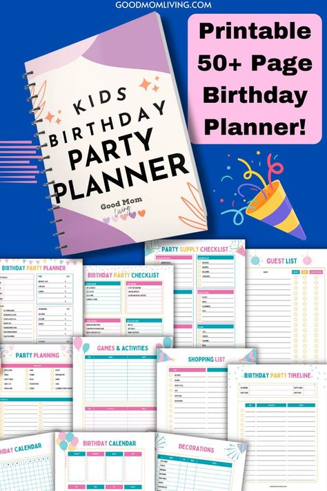 Birthday Party Planner 1st Birthday Party Checklist, Party Supplies Checklist, Kids Birthday Party Planner, Plan A Birthday Party, Birthday Party Planning Checklist, Party Games Birthday, Games Birthday Party, Birthday Bingo, Party Timeline