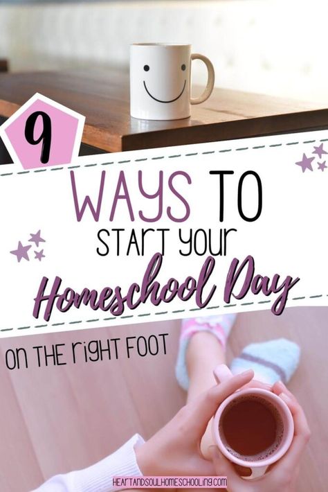 Want to start your homeschool day in a positive way? Check out these 9 ideas to start your homeschool day on the right foot! Waldorf Preschool, Relaxed Homeschooling, Homeschooling Tips, How To Start Homeschooling, Homeschool Schedule, Homeschool Life, Online Degree, Homeschool Planning, Homeschool Organization