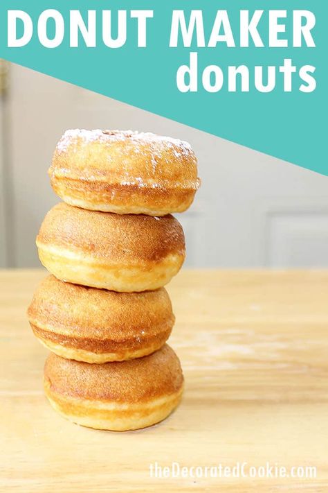 How to make doughnuts with the Babycakes Donut Maker -- delicious easy donut recipe idea for breakfast. Make donuts in minutes without deep-frying. Mini Donut Maker Recipes, Babycakes Donut Maker, Donut Maker Recipes, Idea For Breakfast, Mini Donut Recipes, Mini Donuts Maker, Cake Donuts Recipe, Easy Donut Recipe, Easy Donuts