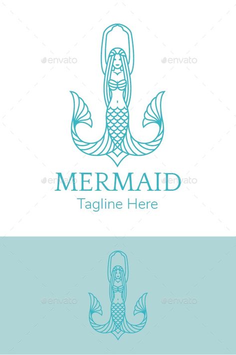 Mermaid Logo - Logo Templates Mermaid Logo Design Ideas, Mermaid Branding, Mermaid Packaging, Mermaid Logo Design, Mermaid Icon, Boat Icon, Siren Design, Mermaid Graphic, Mermaid Logo