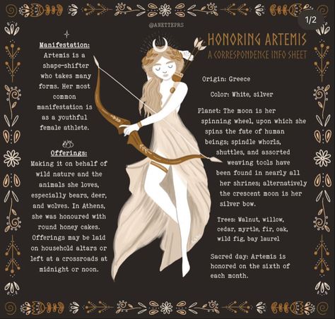 Anette Pirso Illustrations on Instagram: "Artemis Correspondence sheet! 🌙 Which goddess would you like to see next? 😍" Goddess Information, Goddess Magick, Artemis Goddess, Greek Pantheon, Greek Mythology Gods, Green Witchcraft, Wiccan Magic, Witch Spirituality, Greek Gods And Goddesses